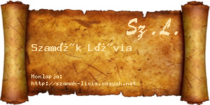 Szamák Lívia névjegykártya